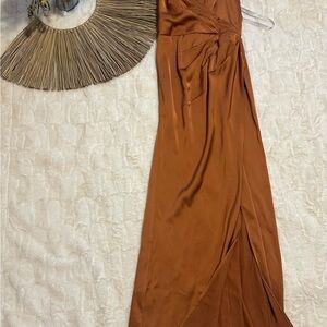 Azazie Rust Orange Wedding Dress